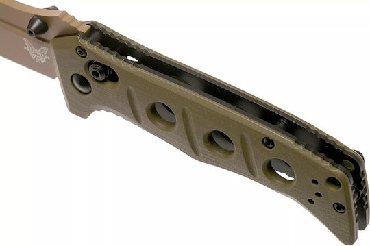 Benchmade Sibert Mini Adamas Taschenmesser Khaki in Scheide