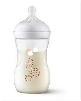 Philips Plastic Baby Bottle Natural Response Anti-Colic with Silicone Teat for 1+ Months Elephant 260ml