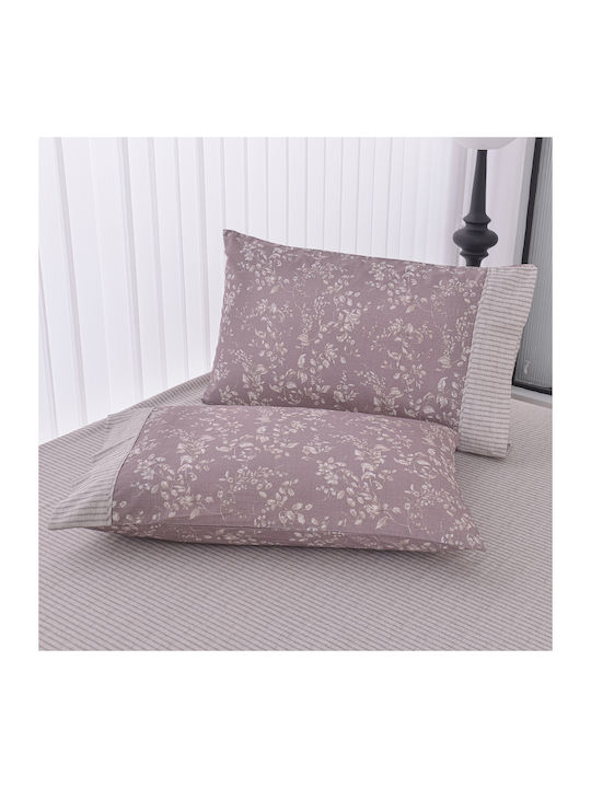Liolios Home Σετ Σεντόνια Υπέρδιπλα 245x270εκ. Μωβ (4τμχ)