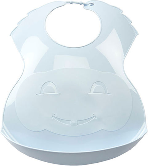 Thermobaby Waterproof Plastic Baby Bib with Button and Pocket Purple