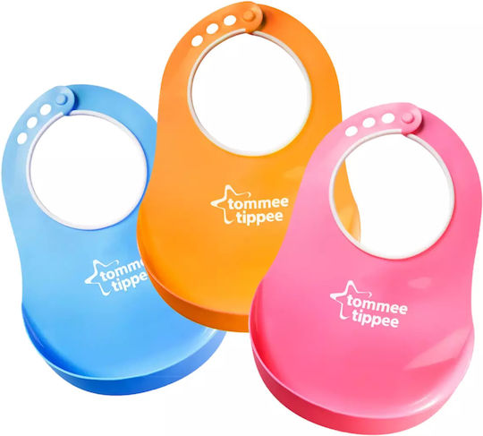 Tommee Tippee Αδιάβροχη Σαλιάρα Σιλικόνης με Κουμπί Comfi με Τσέπη για 6 m+