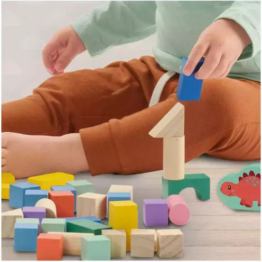 Ses Creative Wooden Building Blocks Dinos for 10+ Months 50 Pieces