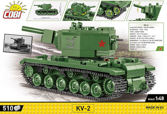 Cobi Building Blocks Historical Collection WWII Kv-2 for 7+ Years 510 Pieces
