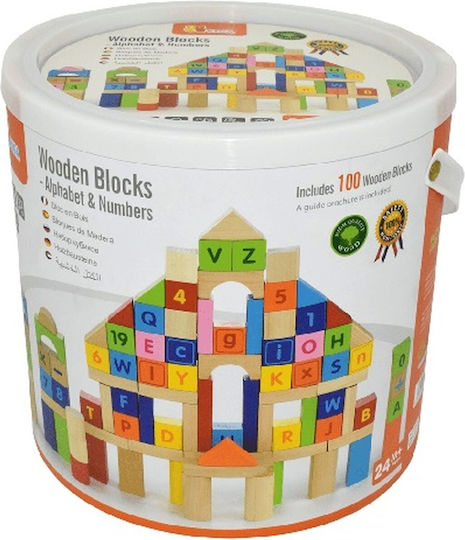 Viga Toys Bildung Bauklötze Hölzernes für 2+ Jahre 100 Stück