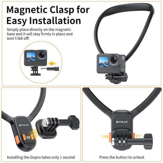 Lazy Neck Magnetic Desk Stand for Mobile in Black color