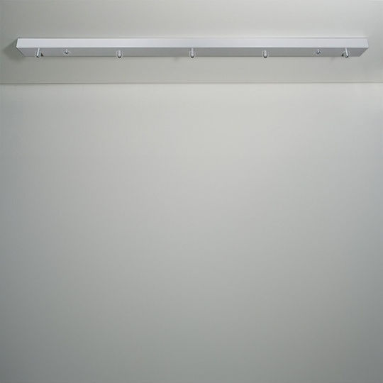 Ceiling Rosette 5 Sockets Rectangular 170cm Zafferano Lgr0045 Gray