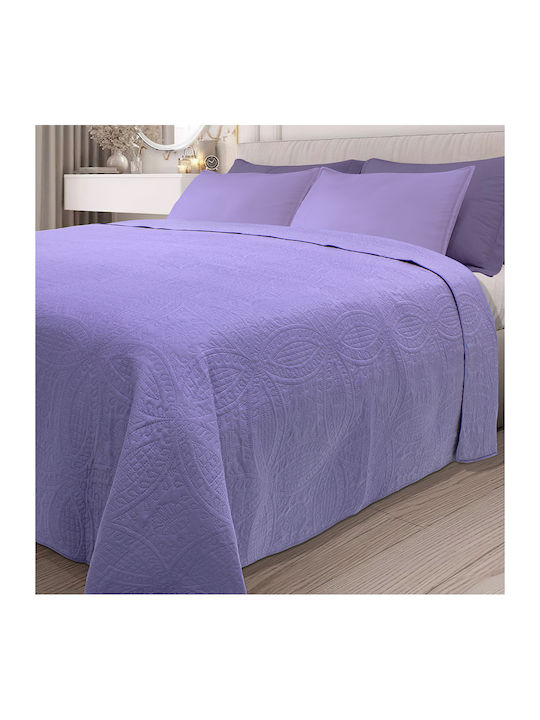 Lino Home Ligero Coverlet Queen Size Microfiber Violet 220x240cm