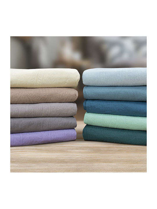 Lino Home Ligero Coverlet Queen Size Microfiber Violet 220x240cm