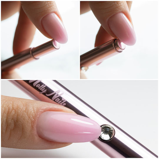 Nail Brush Oval Pro Gel Rose Gold Molly Nails Nr 6