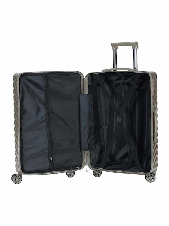 Kourk Medium Hard Metal Suitcase With 4 Wheels Height 67cm