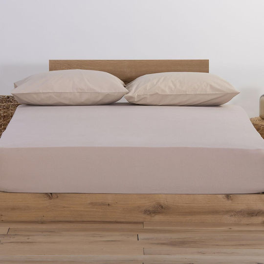Nef-Nef Homeware Jersey King Size 180x200+35εκ. με Λάστιχο Mocca
