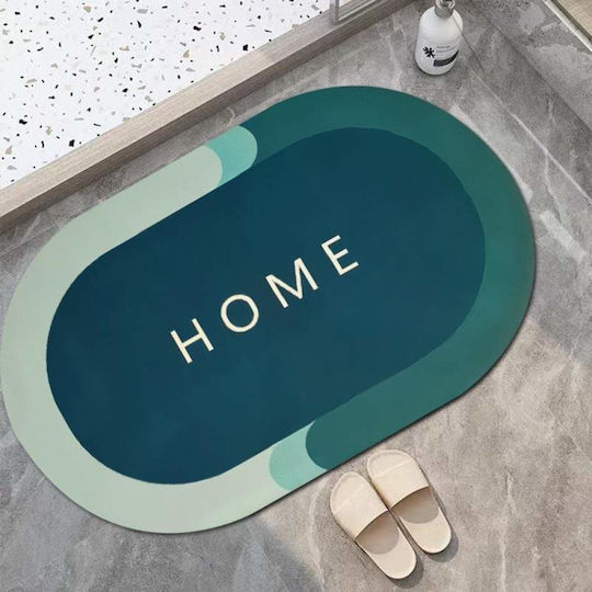 Неслизащо Бански килим Овални Turquoise/green 77x47.5бр