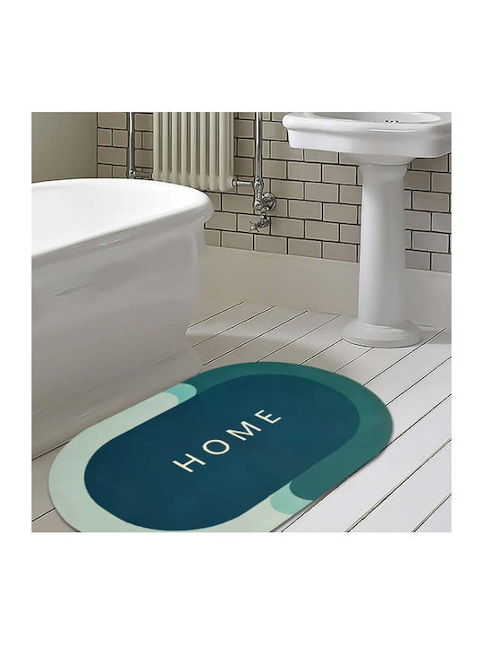 Non-Slip Bath Mat Oval Turquoise/green 77x47.5cm