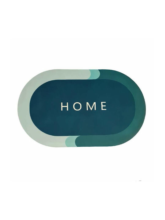 Non-Slip Bath Mat Oval Turquoise/green 77x47.5cm