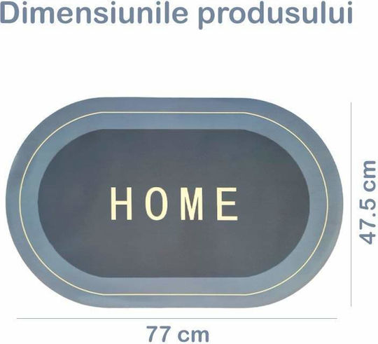 Antiderapant Covoraș de Baie Oval Light Grey/blue 77x47.5buc