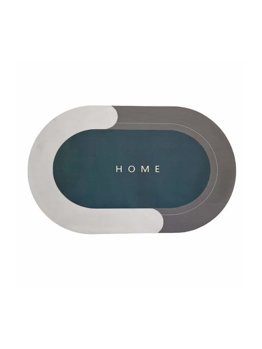 Rutschfest Badematte Oval Gray/navy Blue 77x47.5cm
