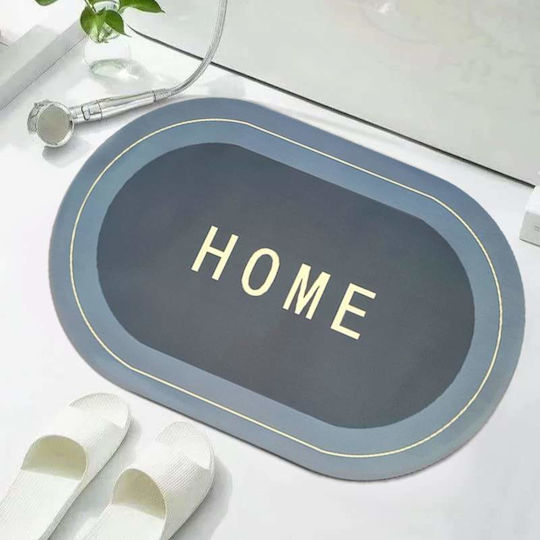 Antiderapant Covoraș de Baie Oval Light Grey/blue 77x47.5buc