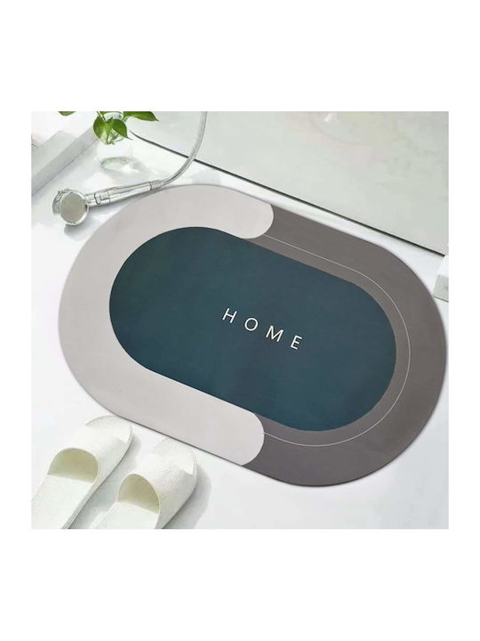 Rutschfest Badematte Oval Gray/navy Blue 77x47.5cm