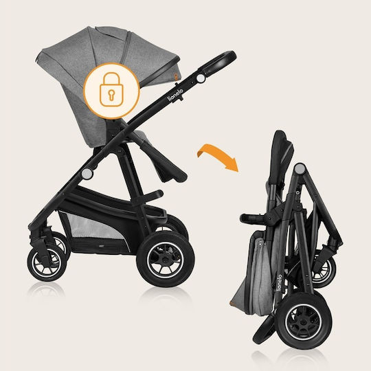 Lionelo Bianca Adjustable 3 in 1 Baby Stroller Suitable from 6+ Months Gray 11kg