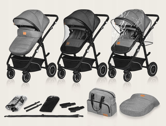 Lionelo Bianca Adjustable 3 in 1 Baby Stroller Suitable from 6+ Months Gray 11kg