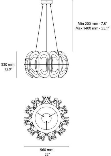 Slamp Adjustable Pendant Light White 56x56x56cm