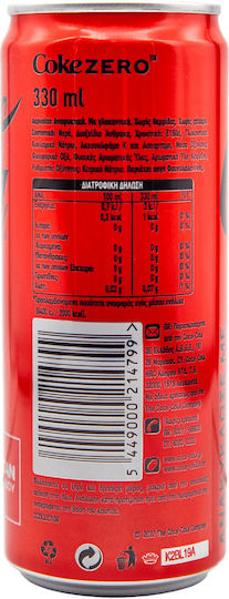 Coca-Cola Zero Кола с Газировка Без Захар в Кутия 330ml