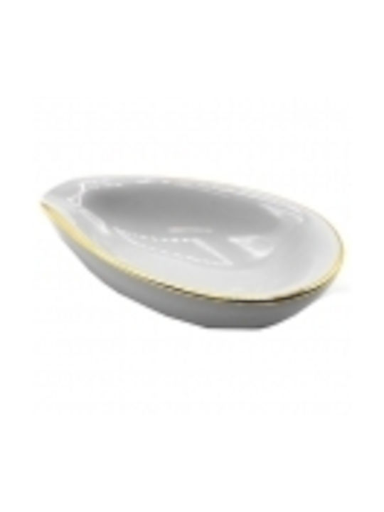 Adorini Ceramic Cigar Ashtray Leaf White Adorini Ceramic Cigar Ashtray Leaf White