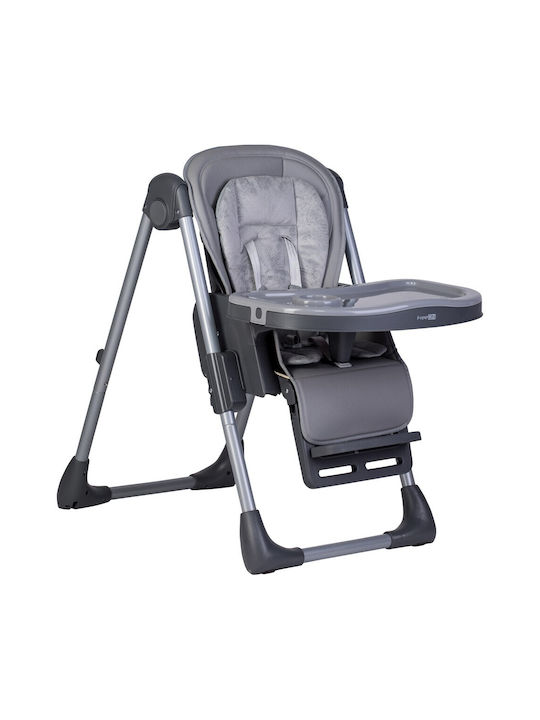 FreeOn Lan Foldable Baby Highchair 2 in 1 with Adjustable Height Gray