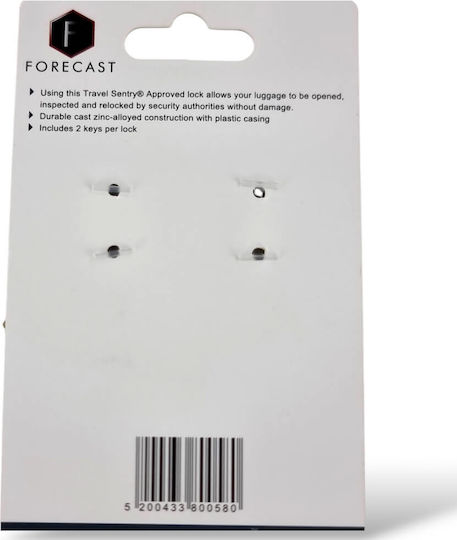 Forecast Padlock Brass with Key with TSA Certification Green 2pcs
