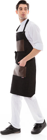 IdealPress Șorț Ospătar / Barista / Barman Corp întreg Negru