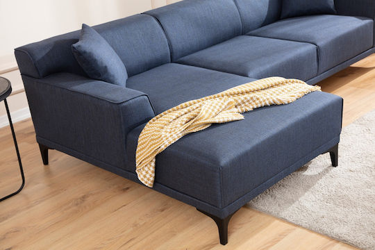 Petra Γωνιακός Καναπές με Αριστερή Γωνία Blue 250x145x69εκ.