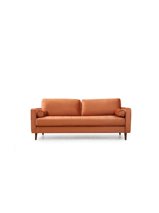 Rome Dreisitzer Sofa Orange 215x70x90cm