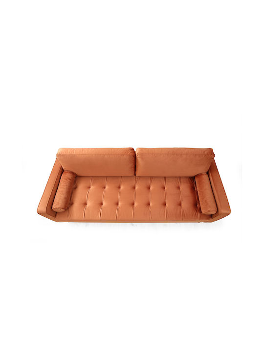 Rome Dreisitzer Sofa Orange 215x70x90cm