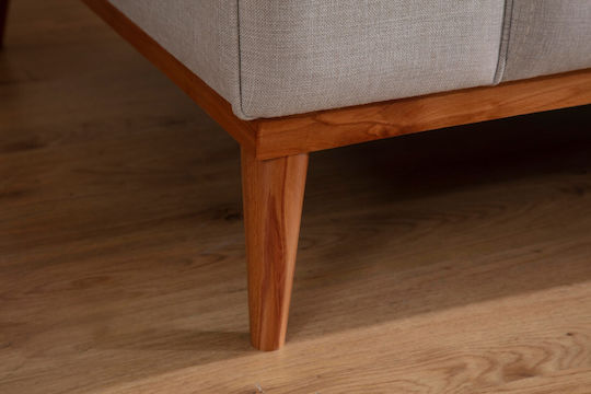 Kapri Τριθέσιος Καναπές Κρεβάτι Cream 220x84x77εκ.