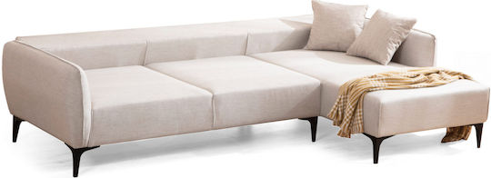 Belissimo Corner Couch with Right Corner Off White 270x140x67 cm