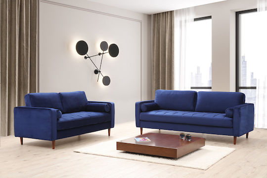 Rome Three-Seater Couch Navy Blue 215x70x90cm