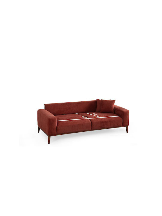 Sinor Three-Seater Couch Bed Tile Red 225x92x75cm