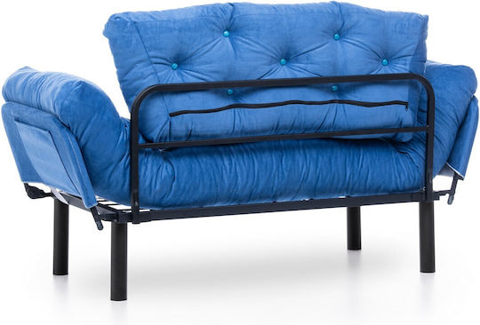 Nitta Canapea Cu Două Locuri Pat Albastru Marin 155x70x85cm