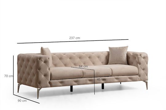 Como Dreisitzer Sofa Ecru 237x90x70cm