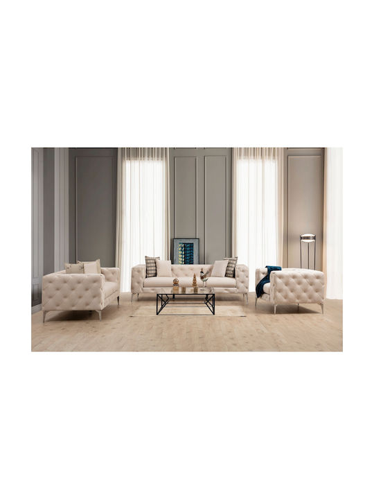 Como Canapea Cu Trei Locuri Ecru 237x90x70cm
