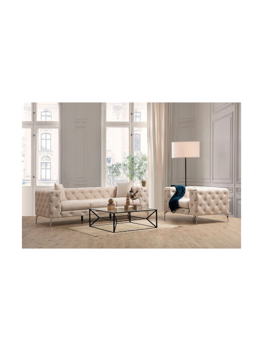 Como Canapea Cu Trei Locuri Ecru 237x90x70cm
