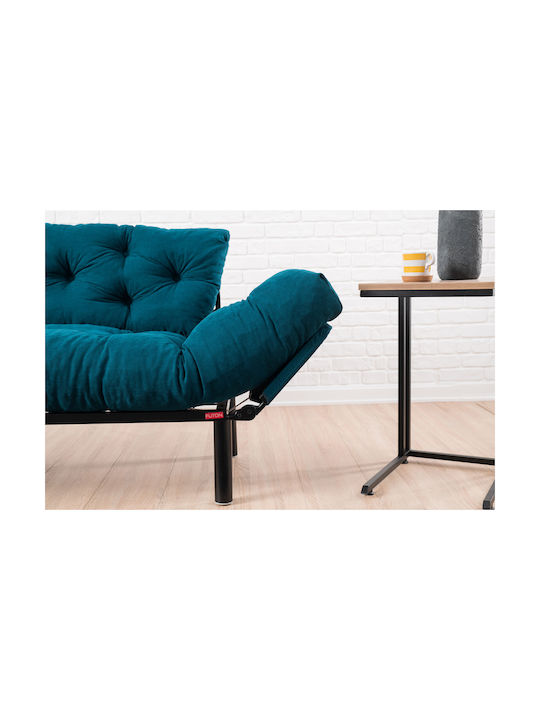 Two-Seater Couches Petrol Blue 155x70x85 cm