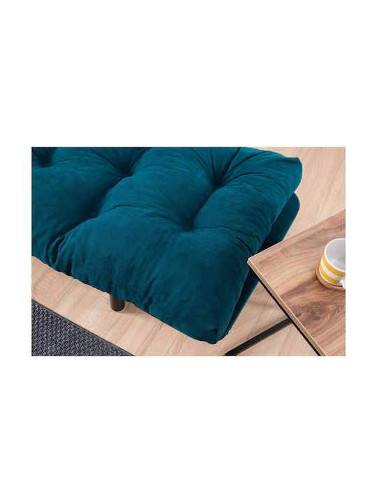 Two-Seater Couches Petrol Blue 155x70x85 cm