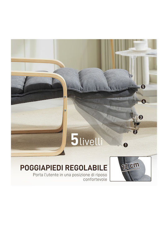 Relax Sessel mit Fußhocker Grau 67x93x114cm