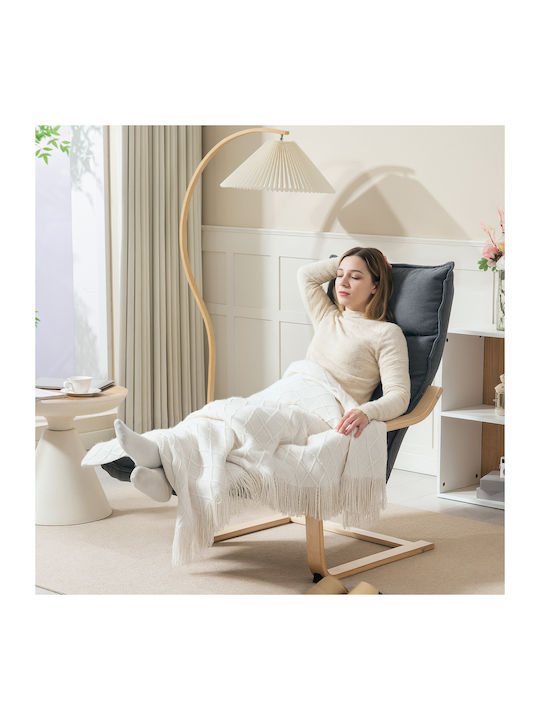 Relax Sessel mit Fußhocker Grau 67x93x114cm