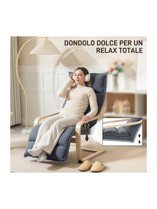 Relax Sessel mit Fußhocker Grau 67x93x114cm