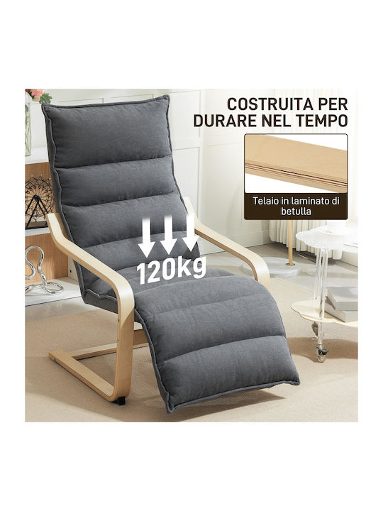 Relax Sessel mit Fußhocker Grau 67x93x114cm