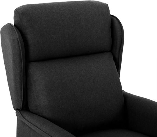 Relaxsessel Black Velvet-Black Metal 66.5x94x101.5cm