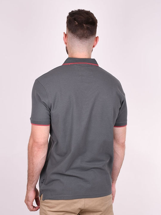 Polo Herrenbluse Kurzarm Antrazit