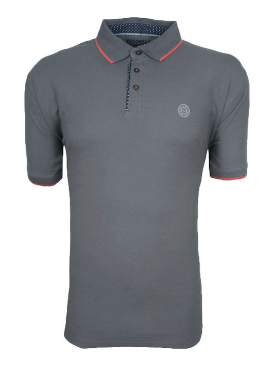 Polo Herrenbluse Kurzarm Antrazit